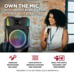 ION Audio Total PA Quake - Altavoz portátil para fiestas con Bluetooth de 15 pulgadas con micrófono inalámbrico y soport