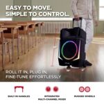 ION Audio Total PA Quake - Altavoz portátil para fiestas con Bluetooth de 15 pulgadas con micrófono inalámbrico y soport