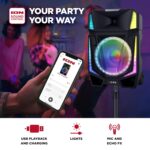 ION Audio Total PA Quake - Altavoz portátil para fiestas con Bluetooth de 15 pulgadas con micrófono inalámbrico y soport