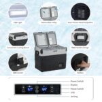 Garvee 53QT Dual Zone Car Refrigerator & Portable Freezer, Compressor Cooler with App Control, -4°F to 68°F Adjustable T