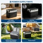 Garvee 53QT Dual Zone Car Refrigerator & Portable Freezer, Compressor Cooler with App Control, -4°F to 68°F Adjustable T