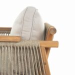 Juego de 2 Sillas de Madera de Acacia Merax para Exteriores con Cojines Acabado Teca y Brazos de Cuerda Tejida