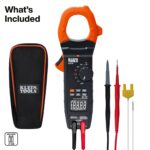 Klein Tools CL910 2000 V 2000 A AC/DC Medidor de abrazadera digital de rango automático con TRMS, luz de trabajo, pantal
