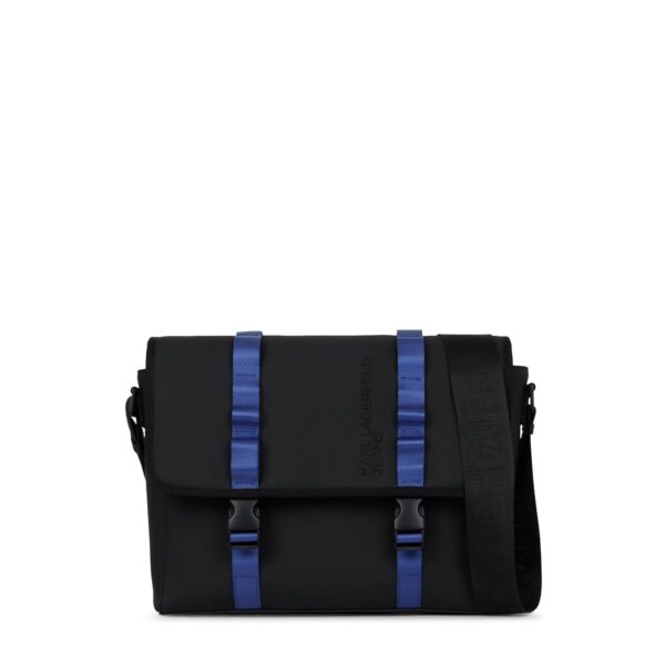 Bolsa Mensajero Karl Lagerfeld Jeans B1M30147-BLK-1SZ Piel Sintética Recubierta Negra Talla Mediana