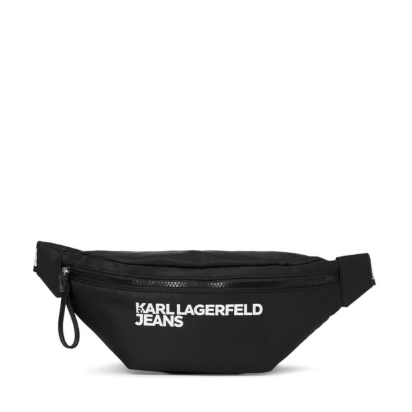 Bolsa Bumbag Karl Lagerfeld Jeans B1M30227 BLK Negro Poliéster con Cremallera 2 Bolsillos Talla Small