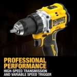DEWALT Drill Set 20V MAX XR, 1/2 in. Brushless Cordless Drill Driver Kit With 5AH POWERSTACK Battery and Charger, LED Li