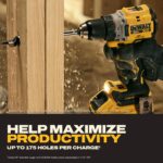 DEWALT Drill Set 20V MAX XR, 1/2 in. Brushless Cordless Drill Driver Kit With 5AH POWERSTACK Battery and Charger, LED Li
