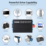 Inversor de Corriente GAOMON Modelo 1 3000W Onda Sinusoidal Pura 12V DC a 120V AC Puerto USB 5V 2.1A 2 Salidas AC Contro