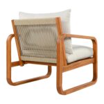 Juego de Muebles de Patio Christopher Knight Home Coddy 380268 4 Piezas Madera de Acacia con Mesa Auxiliar y Cojines Bei