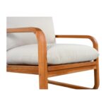Juego de Muebles de Patio Christopher Knight Home Coddy 380268 4 Piezas Madera de Acacia con Mesa Auxiliar y Cojines Bei