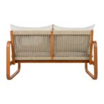 Juego de Muebles de Patio Christopher Knight Home Coddy 380268 4 Piezas Madera de Acacia con Mesa Auxiliar y Cojines Bei