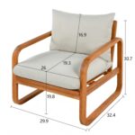 Juego de Muebles de Patio Christopher Knight Home Coddy 380268 4 Piezas Madera de Acacia con Mesa Auxiliar y Cojines Bei