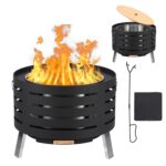 Fogata Exterior PeakPursuit Modelo F-RGAOQALCOLUSJTCT4UXR-OWEJCO Bajo Humo Acero al Carbono 30x30x20 Pulgadas con Atizad