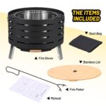 Fogata Exterior PeakPursuit Modelo F-RGAOQALCOLUSJTCT4UXR-OWEJCO Bajo Humo Acero al Carbono 30x30x20 Pulgadas con Atizad