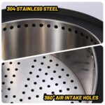 Fogata Exterior PeakPursuit Modelo F-RGAOQALCOLUSJTCT4UXR-OWEJCO Bajo Humo Acero al Carbono 30x30x20 Pulgadas con Atizad