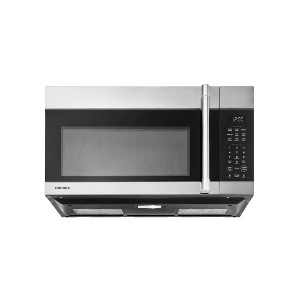 TOSHIBA Horno microondas de 1.9 pies cúbicos con fácil instalación, puerta de cierre suave, ChefDefrost, sensor, ventila