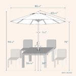 Sombrilla California Umbrella AMZ5241566075488 7.5 Ft Inclinación Automática Tela Sunbrella Marco de Aluminio 8 Costilla