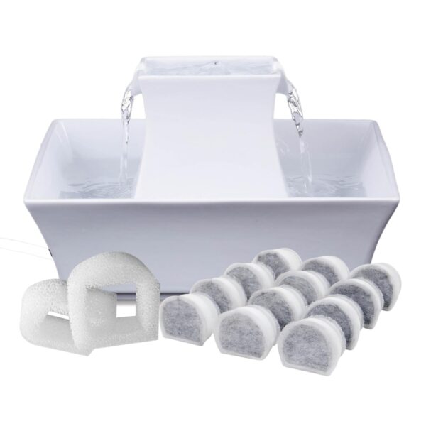 Fuente para Mascotas PetSafe Drinkwell Pagoda BND-188 70 onzas Cerámica Blanco