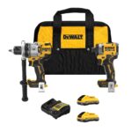 DEWALT 20V MAX XR Brushless Hammer Drill 1/2 In. and High Torque 1/4 Impact Driver Combo with 2 x 4 Ah Batteries and 4 A