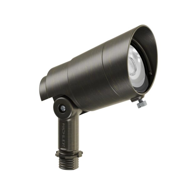 Luz de Acento para Exterior Kichler Integra Modelo 16300CBR27 200 Lúmenes 35 Grados 2700K Latón Centennial