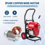 Garvee Máquina limpiadora de drenaje eléctrica, taladro de serpiente de alcantarillado de alimentación manual de 1100 W,