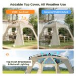 Cenador Alvantor 7019-NEW 12 x 12 pies Impermeable UPF 50+ Beige