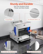 VEVOR Cortadora de pan eléctrica, máquina de cortar pan de 370 W, máquina cortadora de pan de encimera de aluminio fundi