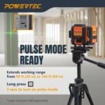 Nivel Láser POWERTEC LE3360V 3x360° Autonivelante Verde con Control Remoto y Plataforma de Elevación Recargable USB-C