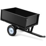 Remolque de carro volquete de acero resistente, 500 libras / 11.4 pies cúbicos para jardín para tractor de césped, corta