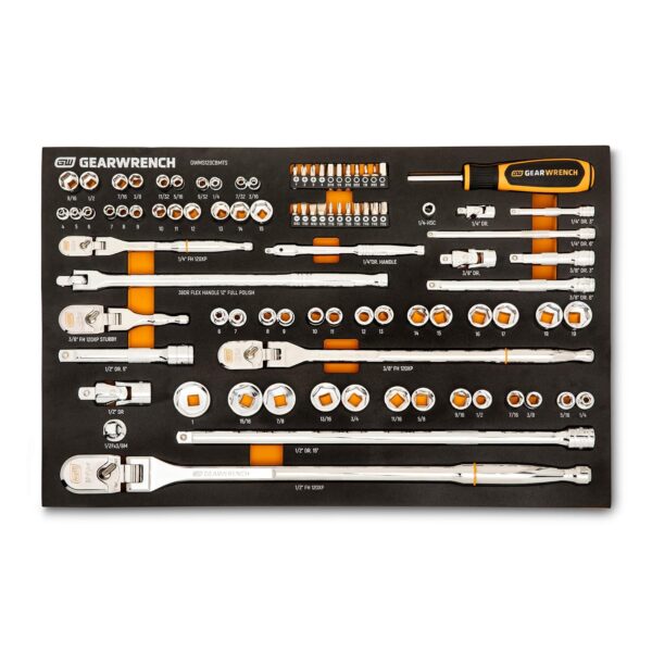 GEARWRENCH 89 piezas 1/4", 3/8" y 1/2" Drive 120XP Juego de herramientas mecánicas en bandeja de espuma | GWMS120CBMTS