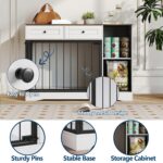 Jaula para Perros SierraSquad css11 47 Pulgadas Doble Puerta Soporte de TV Mueble de Almacenamiento Blanco
