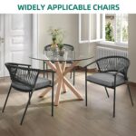 Juego de 6 Sillas de Comedor para Exterior YITAHOME MAYIHXI59y de Ratán Apilables con Cojín Color Gris y Negro Capacidad