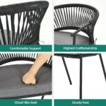 Juego de 6 Sillas de Comedor para Exterior YITAHOME MAYIHXI59y de Ratán Apilables con Cojín Color Gris y Negro Capacidad