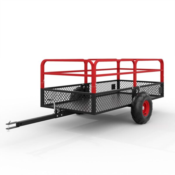 Garvee Remolque de remolque para ATV UTV, 1500 libras, 20 pies cúbicos, resistente, para patio, jardín, remolque, con la