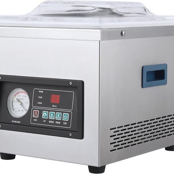 12" Stainless Steel Chamber Vacuum Sealer with 6.5 m³/h Pump, Portable Commercial Vacuum Sealer for Food, Automatic Micr