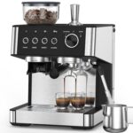 Electactic Máquina de café expreso con molinillo, máquinas de café Expresso, cafetera profesional para café con leche y