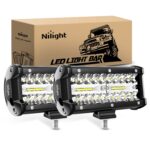 Nilight 18022C-B - Barra combinada de 6.5 pulgadas, 2 unidades, 6.5 pulgadas, 120 W, punto e inundación, luz de trabajo