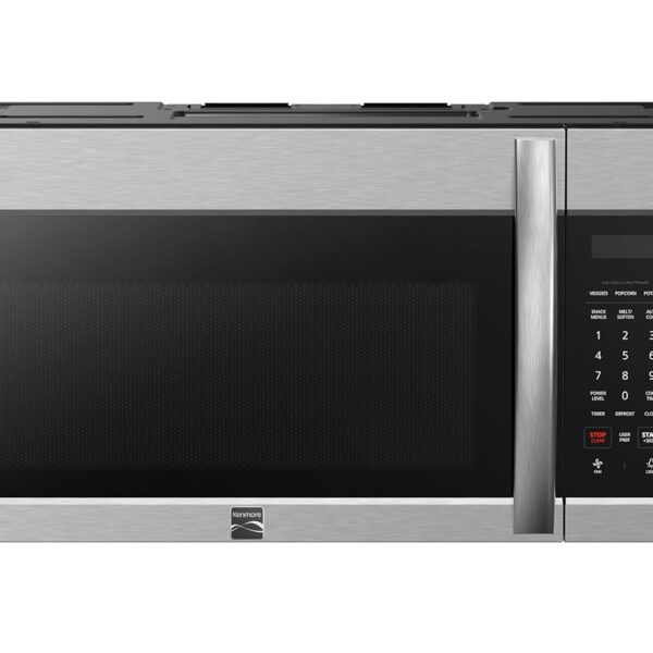 Kenmore Microondas de rango - 1000 vatios, ventilador de ventilación de 300 CFM, controles de cocción preestablecidos, b