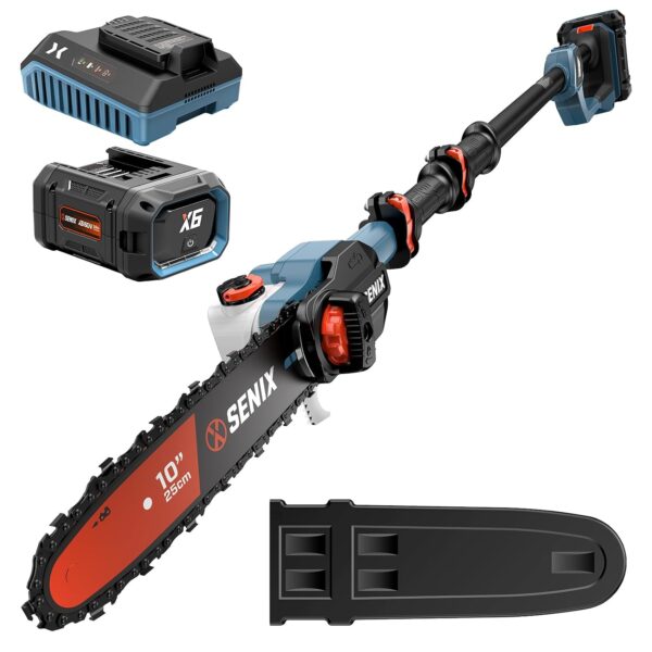 Sierra de Poste Inalámbrica SENIX CSPX6-M 10 Pulgadas Batería 60V Máx 3.0Ah Poste Telescópico Fibra de Carbono 4.6 a 8.5
