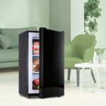 Mini congelador vertical de 3.6 pies cúbicos, congelador compacto de una sola puerta con puerta reversible de acero inox