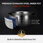 CUCKOO Olla arrocera a presión doble de 10 tazas sin cocer / 20 tazas cocidas con tecnología de calentamiento por inducc