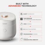 CUCKOO Olla arrocera a presión doble de 10 tazas sin cocer / 20 tazas cocidas con tecnología de calentamiento por inducc