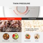 CUCKOO Olla arrocera a presión doble de 10 tazas sin cocer / 20 tazas cocidas con tecnología de calentamiento por inducc