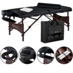Mesa de Masaje Portátil Master Massage Roma II 10025XS 72 x 30 x 28 Pulgadas Cojín 2.5 Pulgadas Color Negro Madera de Ha
