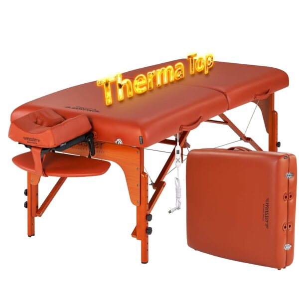 Mesa de Masaje Portátil Master Massage Santana 28600XS con Calefacción Therma Top Color Cinnamon 72 x 31 x 28 Pulgadas C