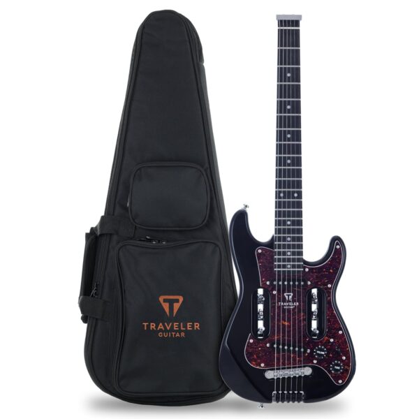 Traveler Guitar EG-2 Guitarra eléctrica estándar de viaje, ligera, portátil, sin cabeza, guitarra de práctica con bolsa