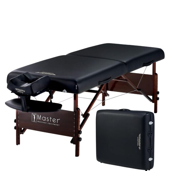 Mesa de Masaje Portátil Master Massage Del Ray Pro 10127XS Ajustable Plegable Madera de Haya Negro