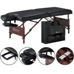 Mesa de Masaje Portátil Master Massage Del Ray Pro 10127XS Ajustable Plegable Madera de Haya Negro