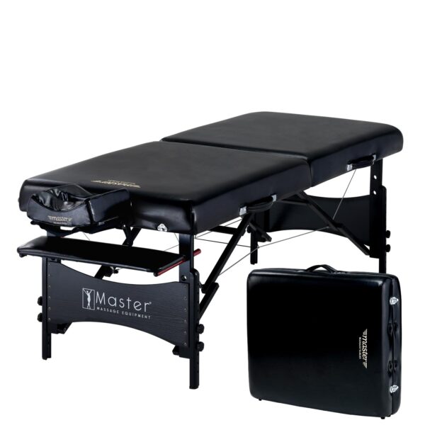 Mesa de Masaje Master Massage 20243XS Plegable 30 Pulgadas Negra con Cojín Memory Foam Patas de Madera de Haya