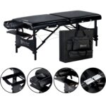 Mesa de Masaje Master Massage 20243XS Plegable 30 Pulgadas Negra con Cojín Memory Foam Patas de Madera de Haya